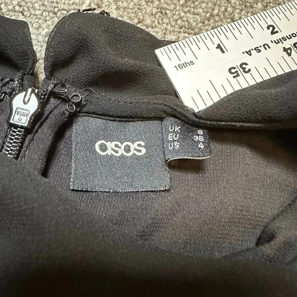 ASOS Black Pleated Classic Cowl Midi Dress in Size US 4 - Picture 2 of 8